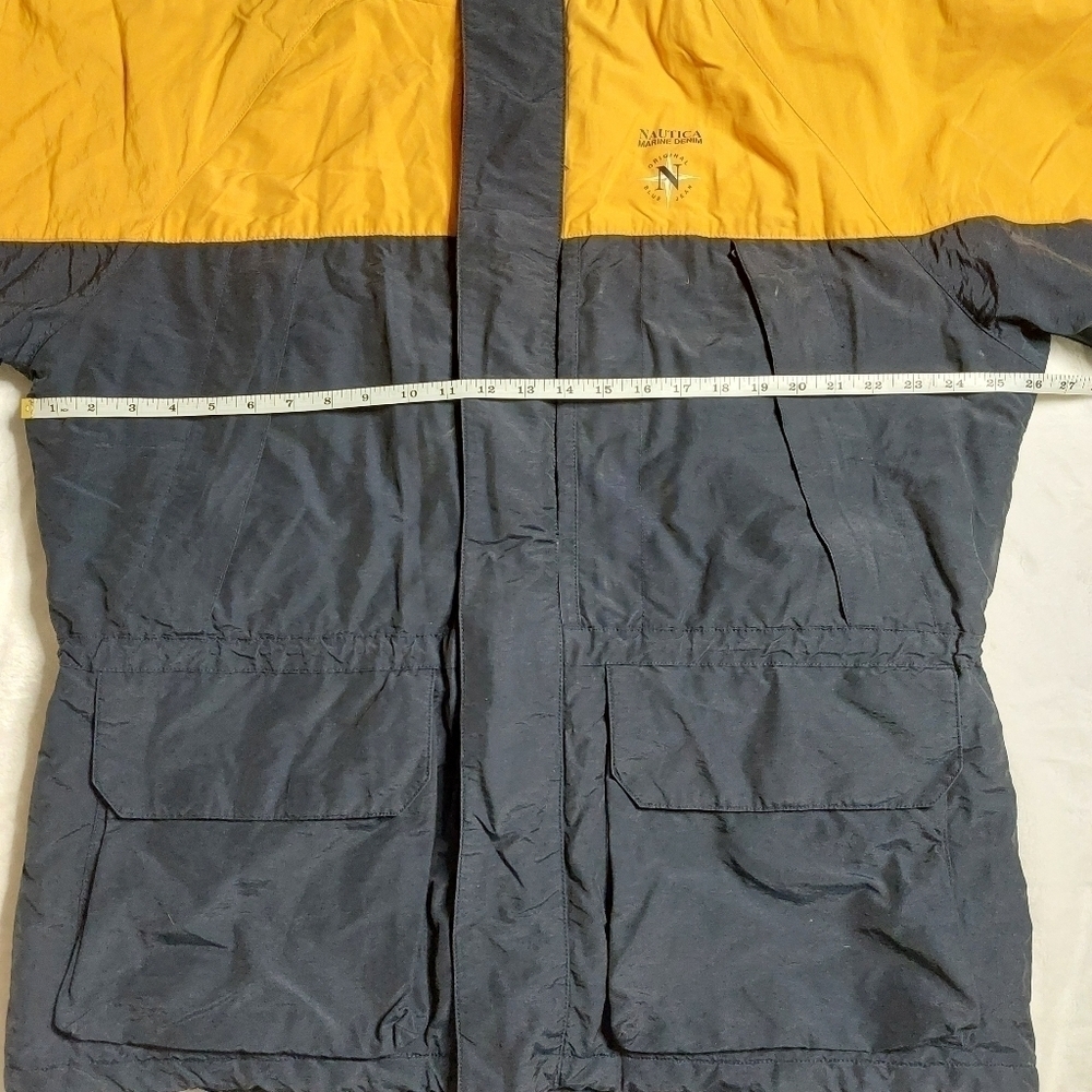 NAUTICA MARINE DENIM CO. MENS BLUE AND YELLOW WINTER COAT SIZE LARGE - Picture 3 of 16